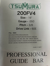 T200FV4 16" TSUMURA Guide Bar: Pro Replaceable Tip 3/8 x .050 x 60D.L.