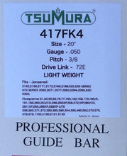 T417FK4 TSUMURA 20" (LIGHT WEIGHT) Guide Bar: Pro Replaceable Tip: 3/8 x .050 x 72D.L.
