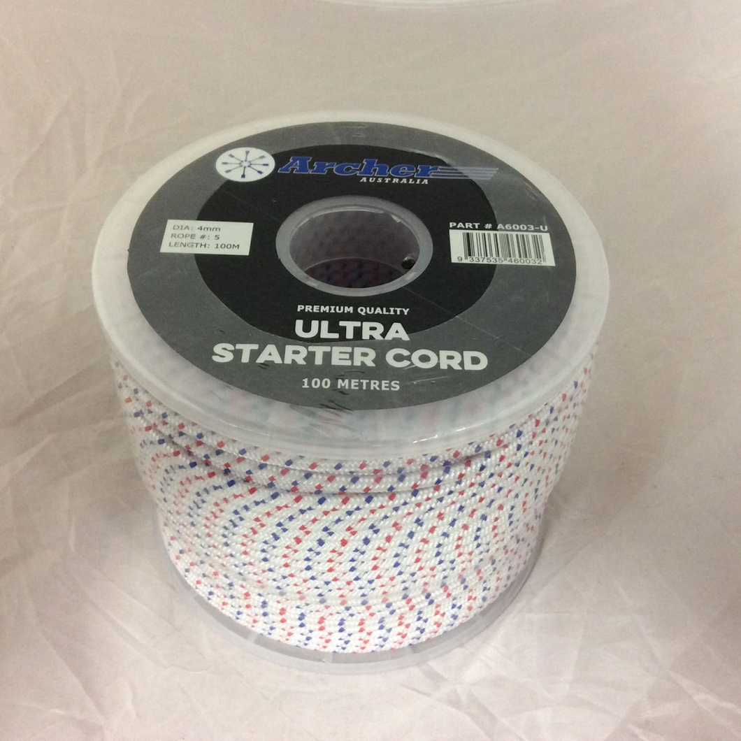 A6003-U ARCHER STARTER ROPE #5 Starter Rope 100 meters #5 diameter 4mm ULTRA PREMIUM CORD 100 meters 328 Feet!