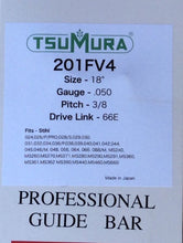 T201FV4 18" TSUMURA Guide Bar: Pro Replaceable Tip 3/8 x .050 x 66D.L.