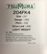 T204FK4 TSUMURA 24" (LIGHT WEIGHT) Guide Bar: Pro Replaceable Tip: 3/8 x .050 x 84D.L.