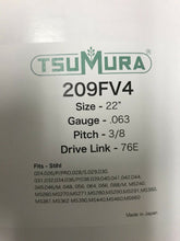 T209FV4 TSUMURA 22" Guide Bar: Pro Replaceable Tip: 3/8 x .063 x 76D.L.