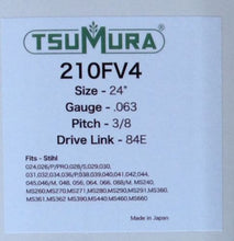 T210FV4 TSUMURA 24" Guide Bar: Pro Replaceable Tip: 3/8 x .063 x 84D.L.
