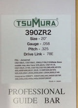 T390ZR2 20" TSUMURA Guide Bar: Pro Replaceable Tip .325 x .058 x 78D.L.
