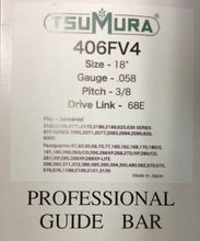 T406FV4 TSUMURA 18" Guide Bar: Pro Replaceable Tip: 3/8 x .058 x 68D.L.