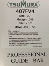 T407FV4 TSUMURA 20" Guide Bar: Pro Replaceable Tip: 3/8 x .058 x 72D.L.