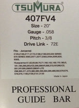 T407FK4 TSUMURA 20" (LIGHT WEIGHT) Guide Bar: Pro Replaceable Tip: 3/8 x .058 x 72D.L.