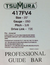 T417FV4 TSUMURA 20" Guide Bar: Pro Replaceable Tip: 3/8 x .050 x 72D.L.