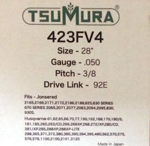 T423FV4 TSUMURA 28" Guide Bar: Pro Replaceable Tip: 3/8 x .050 x 92D.L.