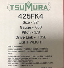 T425FK4 TSUMURA 32" (LIGHT WEIGHT) Guide Bar: Pro Replaceable Tip: 3/8 x .050 x 105D.L.