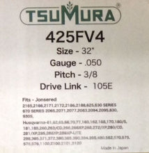 T425FV4 TSUMURA 32" Guide Bar: Pro Replaceable Tip: 3/8 x .050 x 105D.L.