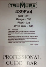 T439FV4 TSUMURA 24" Guide Bar: Pro Replaceable Tip: 3/8 x .058 x 84D.L.