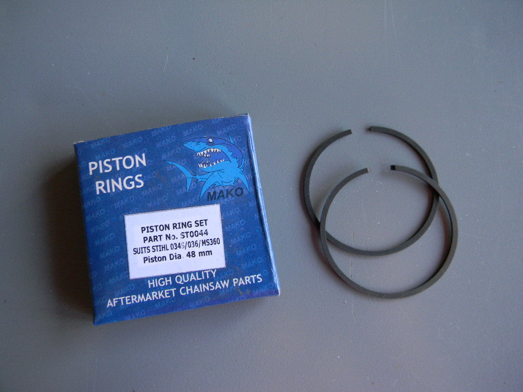 TLST0044 PISTON RING SET = 48MM : STIHL 034S, 036, MS360  OEM = 1125-034-3001