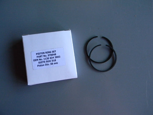 TLST0048 PISTON RING SET = 38mm : Stihl 018, MS180  OEM = 1130-034-3002