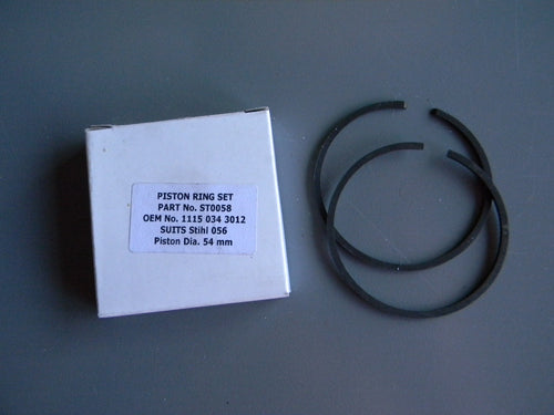 TLST0058 PISTON RING SET = 54mm : Stihl 056 / 385 Husqvarna / 2186 Jonsered  OEM = 1115-034-3012, 503 28 90-37