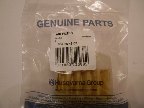 TLHU0157 AIR FILTER : Husqvarna 346, 353, / Jonsered  2152, 2153  OEM = 537-264903